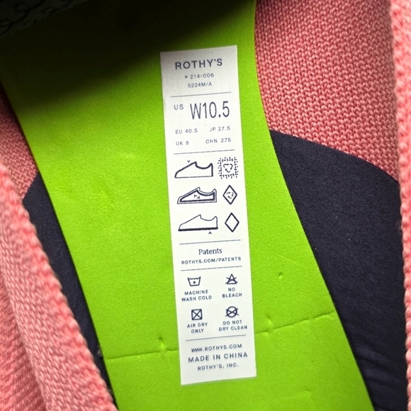 Rothy's The High Point Shoes Tulip Pink Washable Women’s Size 10.5 New - Picture 4 of 10